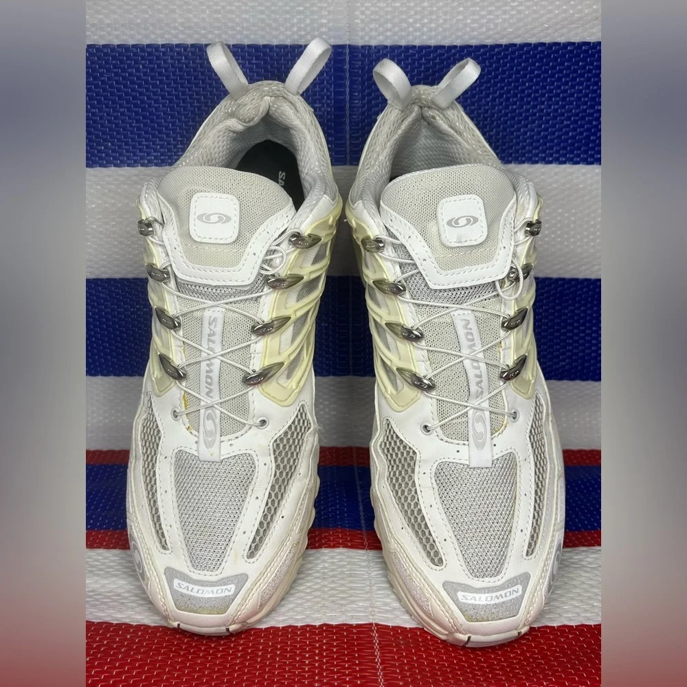 SALOMON ACS Pro Advanced Outdoor Plein Air Sneakers White/Vanilla Ice/Lunar Rock - Picture 10 of 13